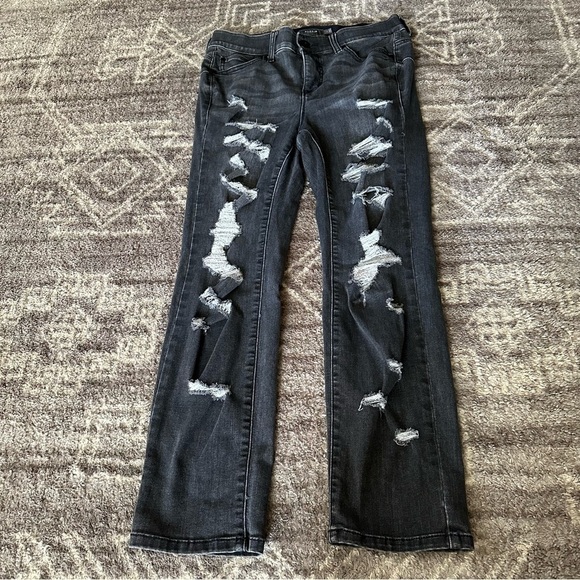 Torrid Crop Bombshell Straight Premium Stretch High-Rise Jeans Black Wash - Picture 4 of 11